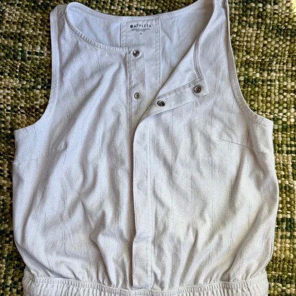 Athleta Farallon Printed Romper, Spliced Magic Veil Grey SIZE S - Picture 6 of 8